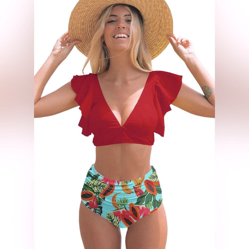 High Waisted Ruffle Bikini - Picture 2 of 6